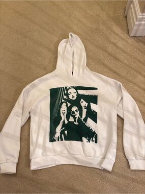 Edikted White Hoodie with Pink & Teal Label